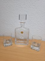 Whiskey Dekanter, Karaffee + 2 Gläser, V&B Kristall 30 % PbO